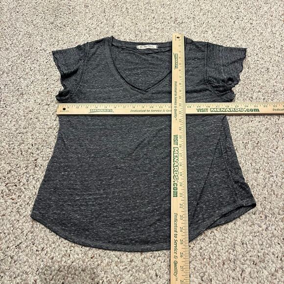 We the Free Effortless Short Sleeve Heather Gray Tee Sz L Casual Basic - Picture 4 of 6